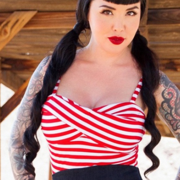 Pinup Couture Tops - Dixiefried by Pinup Couture striped Top